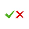 Approve and Reject icon flat vector illustration Royalty Free Stock Photo