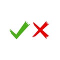 Approve and Reject icon flat vector illustration Royalty Free Stock Photo