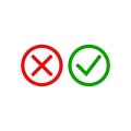 Approve and Reject icon flat vector illustration Royalty Free Stock Photo