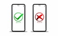Approve and Reject on Smartphone.vector illustration Royalty Free Stock Photo