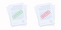 Approve and rejected documents. Business concept