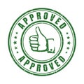 Approve stamp with thumb Royalty Free Stock Photo