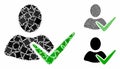 Approve user Composition Icon of Inequal Elements Royalty Free Stock Photo