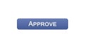 Approve web interface button violet color, accepted application, guarantee