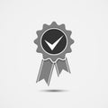 Approved accept certified icon. guarantee icon, quality product symbol, medal with ribbon and check mark sign and symbol