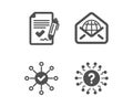 Approved agreement, Survey check and Web mail icons. Question mark sign. Vector Royalty Free Stock Photo