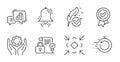 Approved award, Minimize and Security contract icons set. Vector
