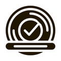 Approved Button With Text Element glyph icon