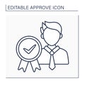 Approved candidate line icon