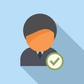 Approved candidate manager icon flat vector. New online business Royalty Free Stock Photo