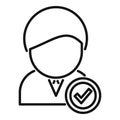 Approved candidate manager icon outline vector. New online business