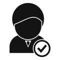 Approved candidate manager icon simple vector. New online business