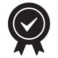 Approved certified icon. Certified seal icon. Accepted accreditation symbol with checkmark. Royalty Free Stock Photo