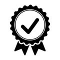 Approved certified icon. Certified seal icon. Accepted accreditation symbol with checkmark. Royalty Free Stock Photo