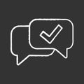 Approved chat chalk icon Royalty Free Stock Photo