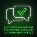 Approved chat neon light icon Royalty Free Stock Photo