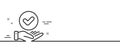 Approved checkbox line icon. Accepted sign. Minimal line pattern banner. Vector