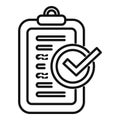 Approved clipboard icon outline vector. Review research