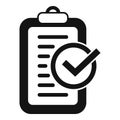 Approved clipboard icon simple vector. Review research