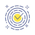 Approved color line icon. Successful check concept. Agreement, validation element. Sign for web page, mobile app. Vector isolated