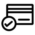 Approved, credit card bold vector icon which can easily edit