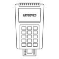Approved credit card payment icon, outline style