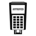 Approved credit card payment icon, simple style