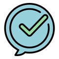 Approved discussion icon color outline vector Royalty Free Stock Photo