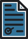 Approved Document Flat Vector Icon Royalty Free Stock Photo