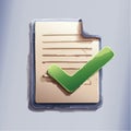 Approved Document with Green Checkmark Icon for Success Royalty Free Stock Photo