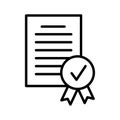 Approved document icon. Authorized agreement, document accredited