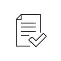 Approved document icon in flat style. Authorize vector illustration on white isolated background. Agreement check mark business