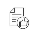 Approved document icon in flat style. Authorize vector illustration on white isolated background. Agreement check mark business