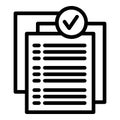 Approved document icon outline vector. Incubator idea