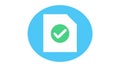 Approved Document Icon - Verification Task Completion Symbol, vector design Generative AI Royalty Free Stock Photo
