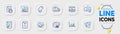 Approved document, Internet document and Graph line icons for web app. Pictogram icon. Vector