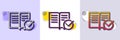 Approved documentation line icon. Accepted or confirmed sign. Halftone dotted pattern. Vector