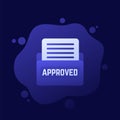 approved documents in a folder icon, vector design Royalty Free Stock Photo
