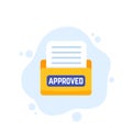 approved documents, folder vector icon Royalty Free Stock Photo