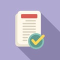 Approved documents icon flat vector. Claim marketing