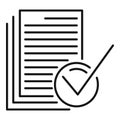 Approved documents icon, outline style