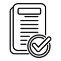 Approved documents icon outline vector. Claim marketing