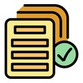 Approved documents icon vector flat