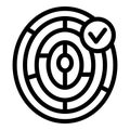 Approved fingerprint icon outline vector. Id scanner Royalty Free Stock Photo