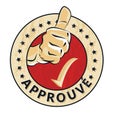 Approved French: Approuve rubber stamp
