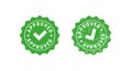 Approved green circle rubber seal stamp. Flat vector illustration isolated on white Royalty Free Stock Photo