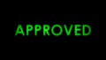 Approved green message text