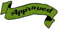 APPROVED green ribbon.