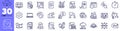 Approved group, Financial documents and Bank document line icons pack. For web app. Vector