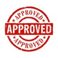 Approved stamp and stamping vector illustration Royalty Free Stock Photo